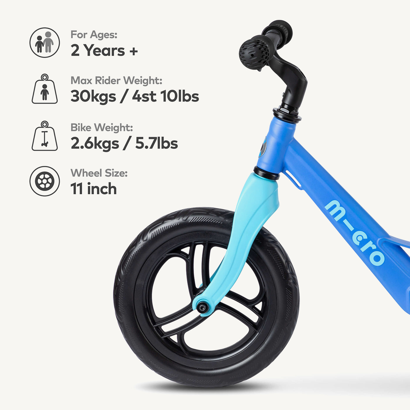 Micro Scooters Ultra Lightweight Balance Bike Blue All Mamas