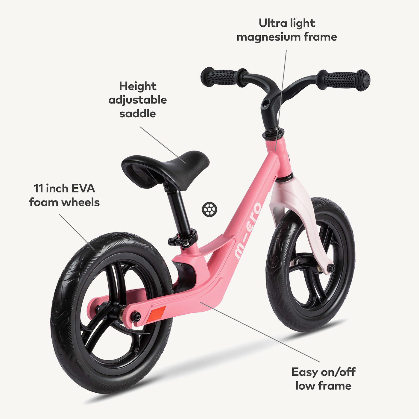 Micro Scooters Ultra Lightweight Balance Bike Pink