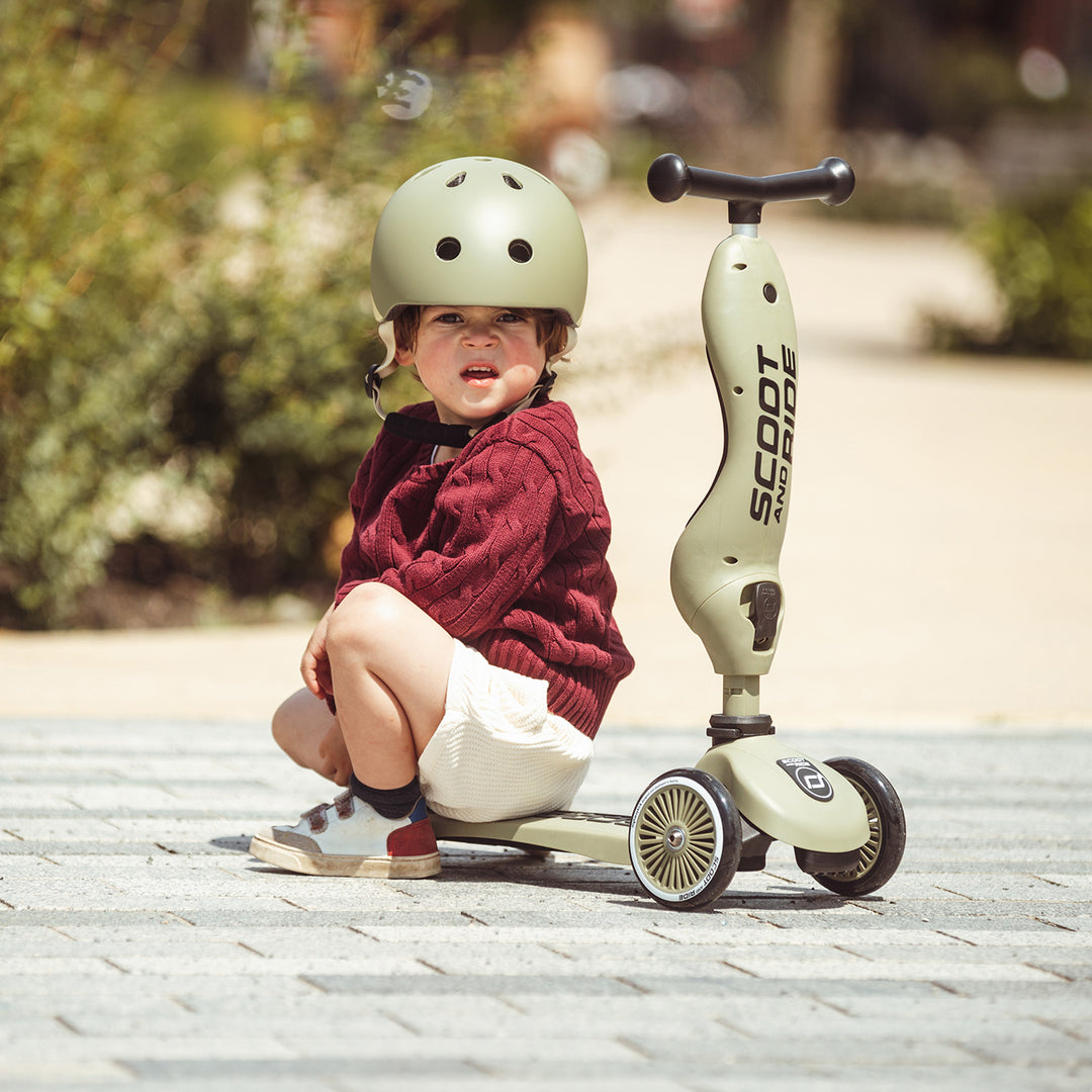 Scoot and Ride 2 in 1 Balance Bike / Scooter - Highwaykick 1 in Olive