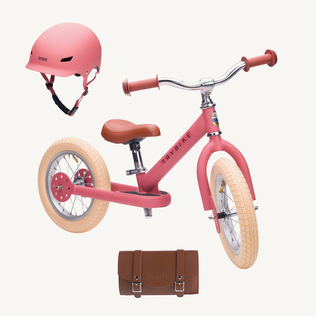 Trybike Steel Balance Trike - Matte - Vintage Pink