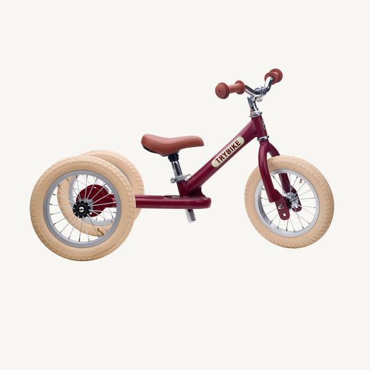 Trybike Steel Balance Trike - Matte - Vintage Red