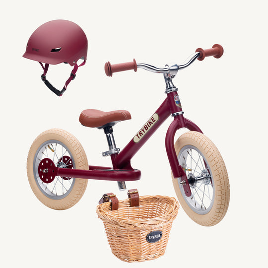 Trybike Steel Balance Trike - Matte - Vintage Red