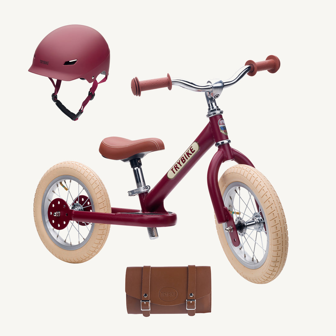 Trybike Steel Balance Trike - Matte - Vintage Red